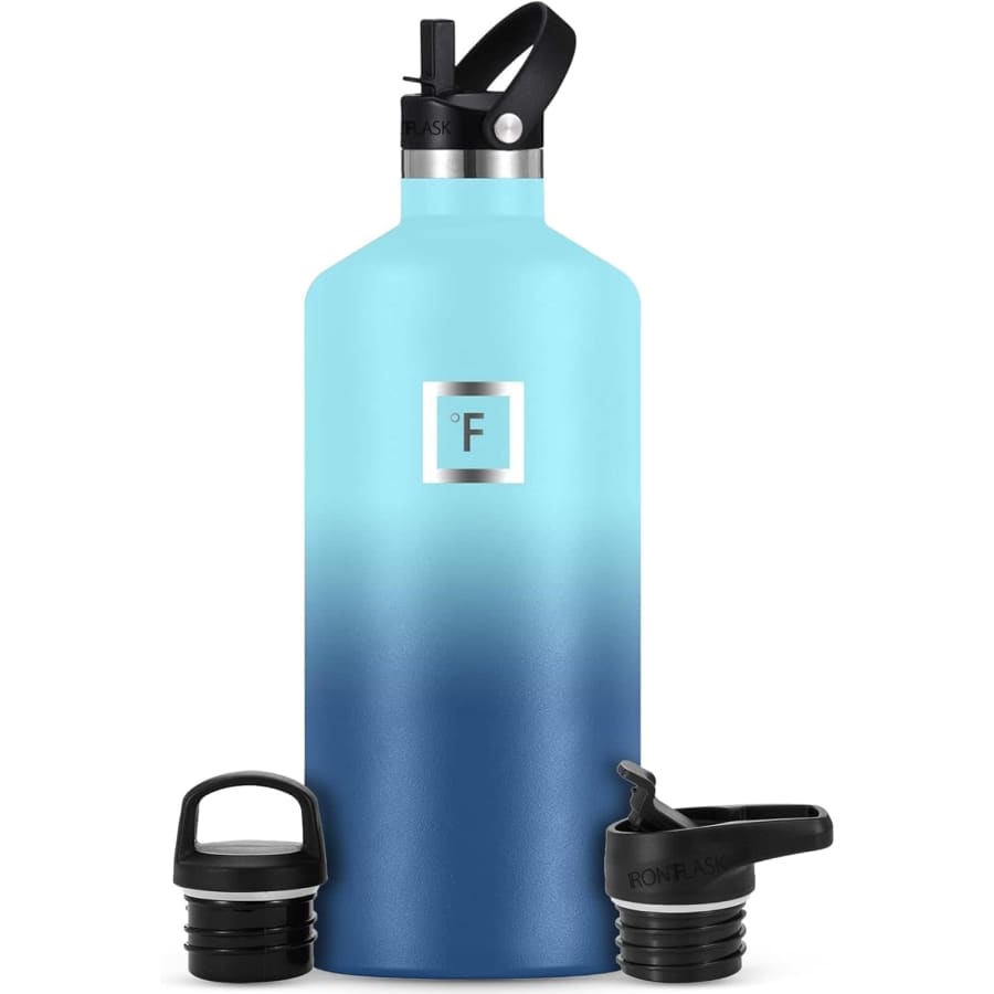Iron Flask 40-oz. Stainless Steel Insulated Water Bottle w/ 3 Lids: $15