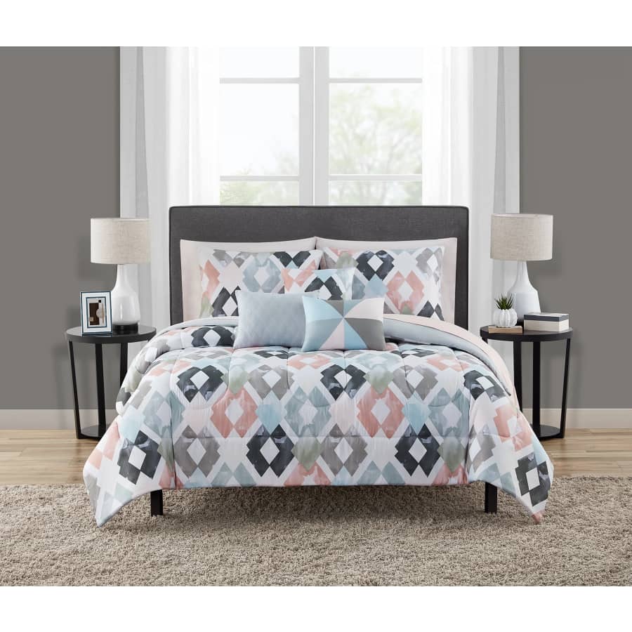 Mainstays 8-Piece Twin Bed-in-a-Bag Reversible Comforter Set: $22 Mainstays 8-Piece Twin Bed-in-a-Bag Reversible Comforter Set: $22