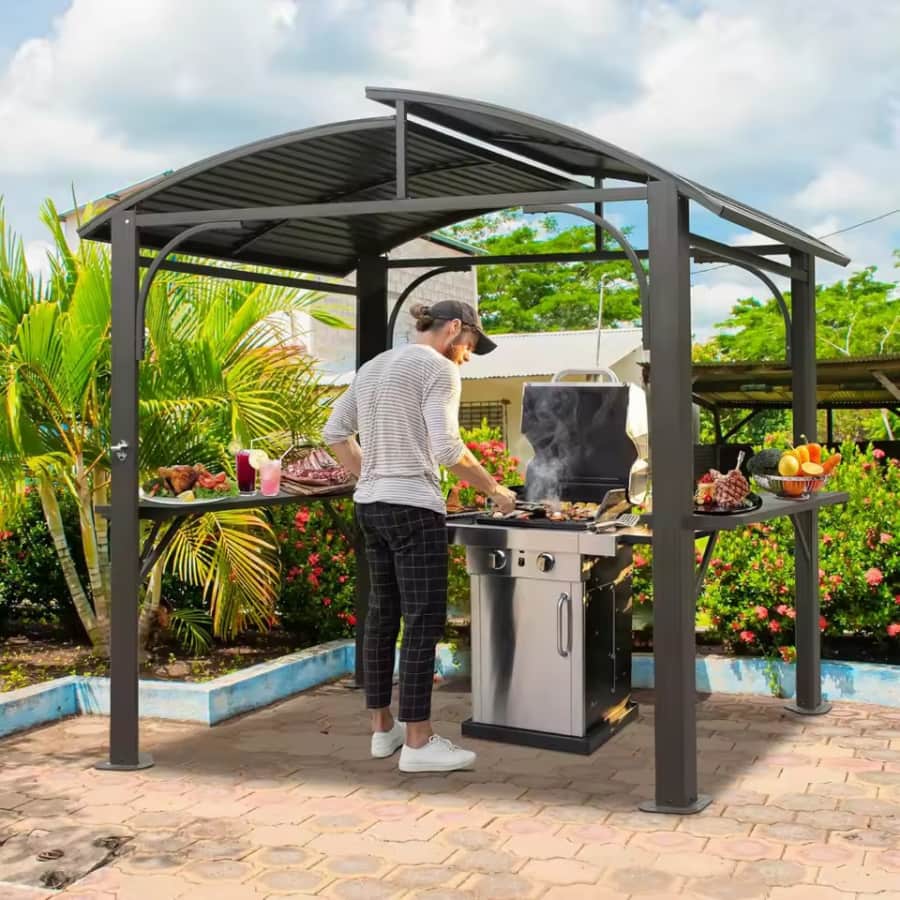 Domi 8x5-Foot Hardtop Grill Gazebo: $268.11