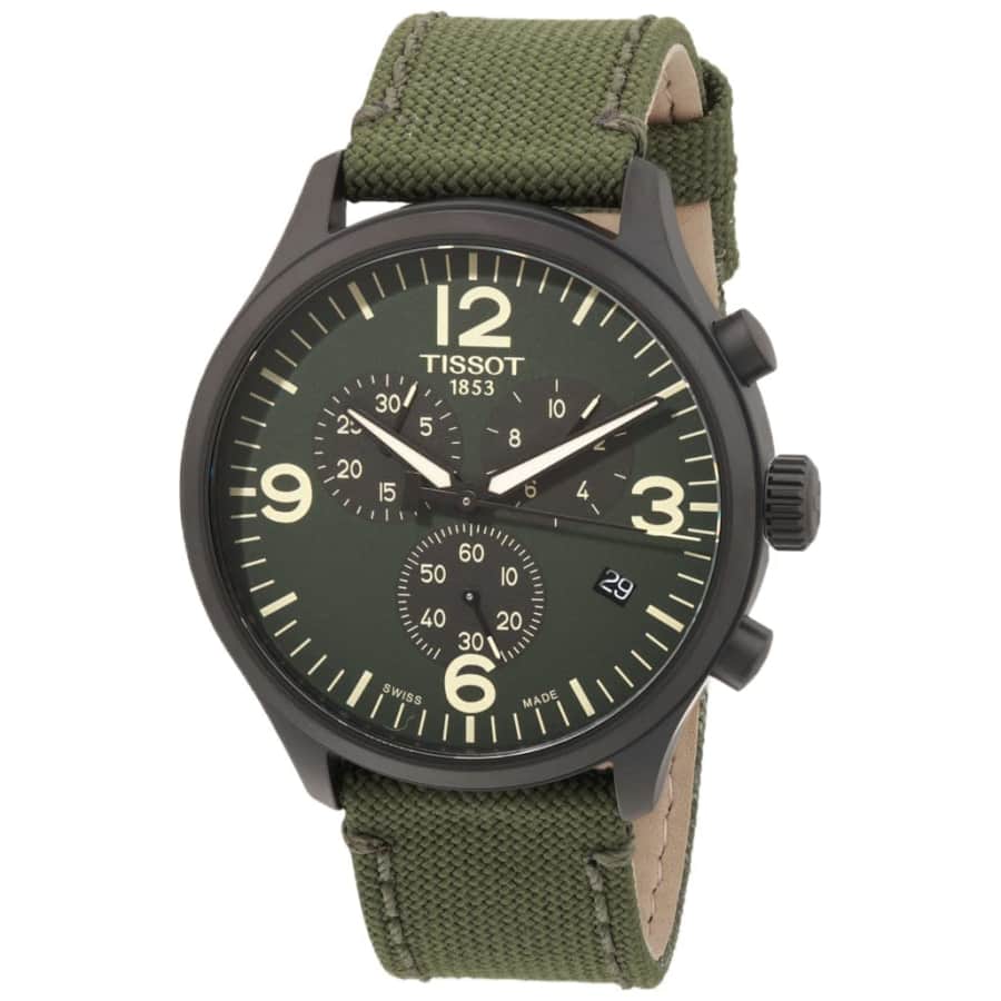 Tissot Men's Chrono XL Green Fabric Quartz Watch: $155.68