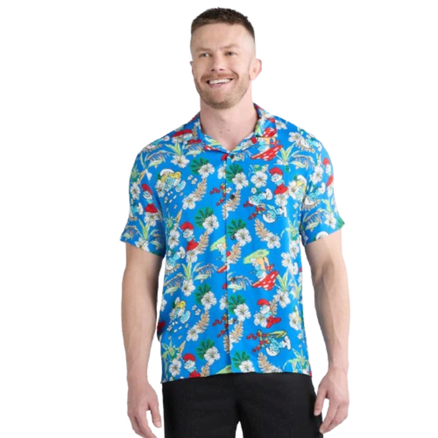 Smurfs Men's Tropical Button-Up Shirt: from $8