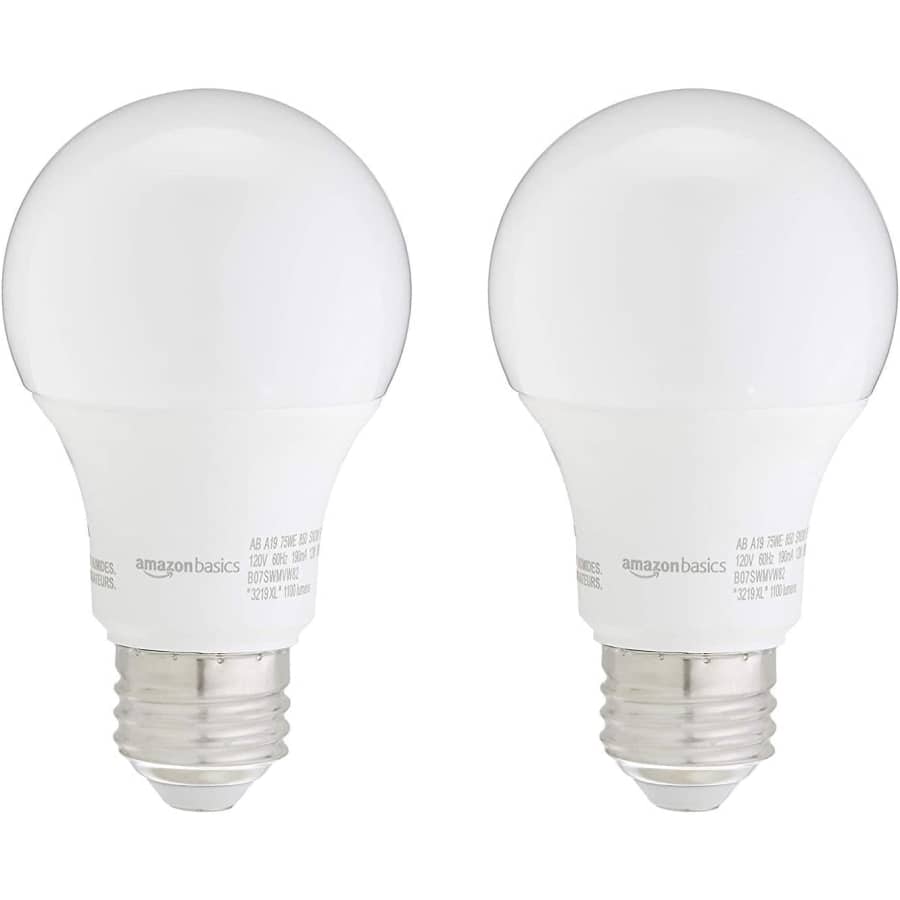 Amazon Basics 75W-Equivalent A19 LED Light Bulb 2-Pack: $3.92 via Sub & Save Amazon Basics 75W-Equivalent A19 LED Light Bulb 2-Pack: $3.92 via Sub & Save
