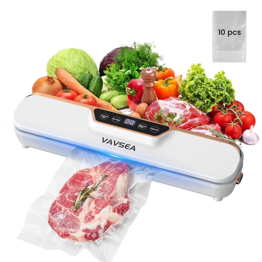 Vavsea Vacuum Sealer w/ 10 Bags: $19