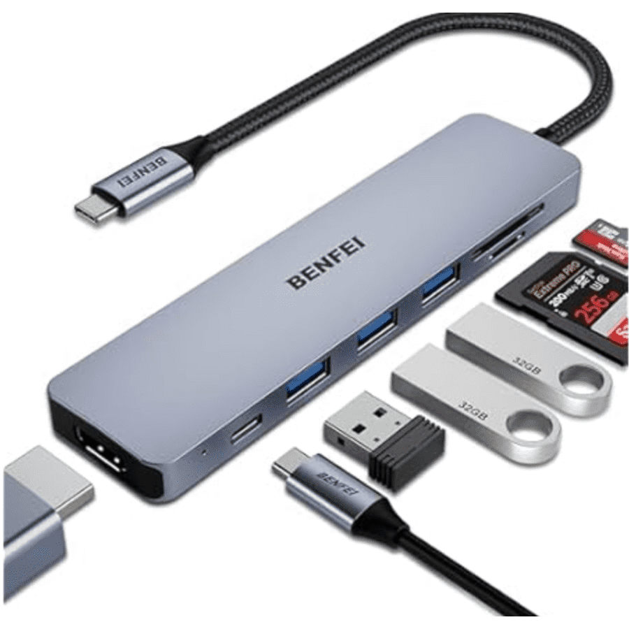 7-in-1 USB C Hub Multiport Adapter: $14