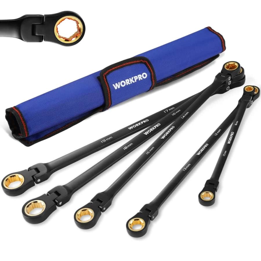 WorkPro Extra Long Flex-Head Ratcheting Wrench Set: $44.79