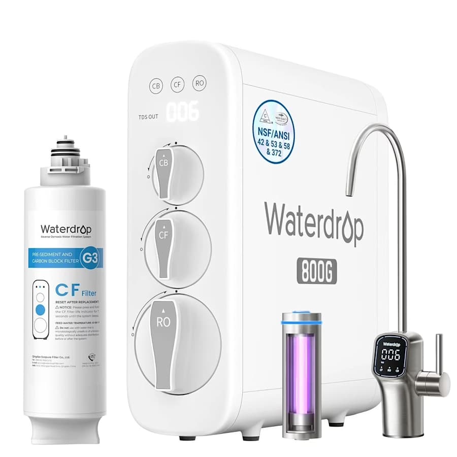 Waterdrop G3P800 Tankless Reverse Osmosis System: $726.99