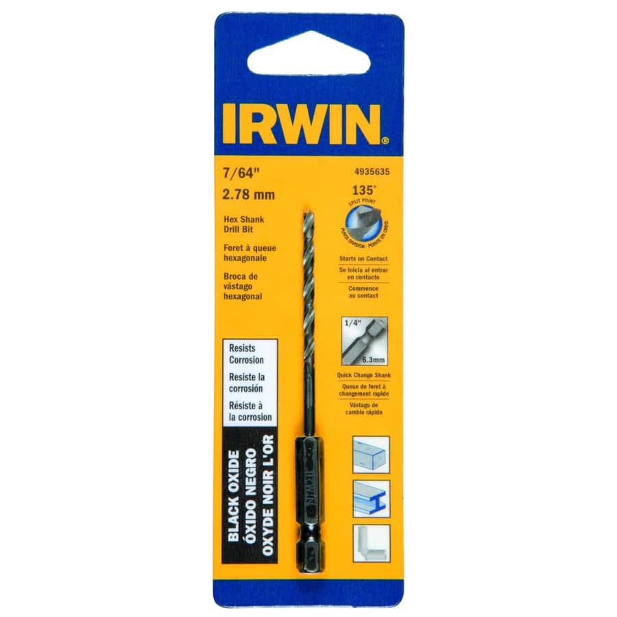 Irwin 7/64" Oxide Hex Shank Drill Bit: $3