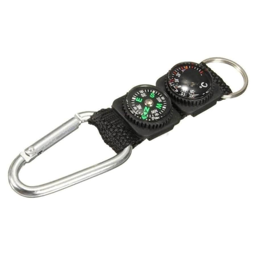 Compass + Theremometer Carabiner Key Chain: $5.99