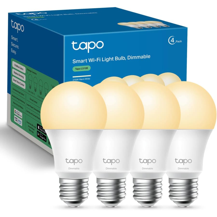 TP-Link Tapo Smart Bulbs White 4-Pack: $15 w/ Prime