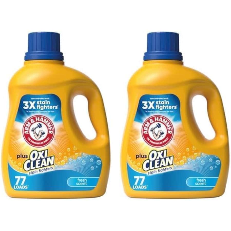 Arm & Hammer 100-oz. Plus OxiClean Liquid Laundry Detergent 2-Pack: $18 Arm & Hammer 100-oz. Plus OxiClean Liquid Laundry Detergent 2-Pack: $18