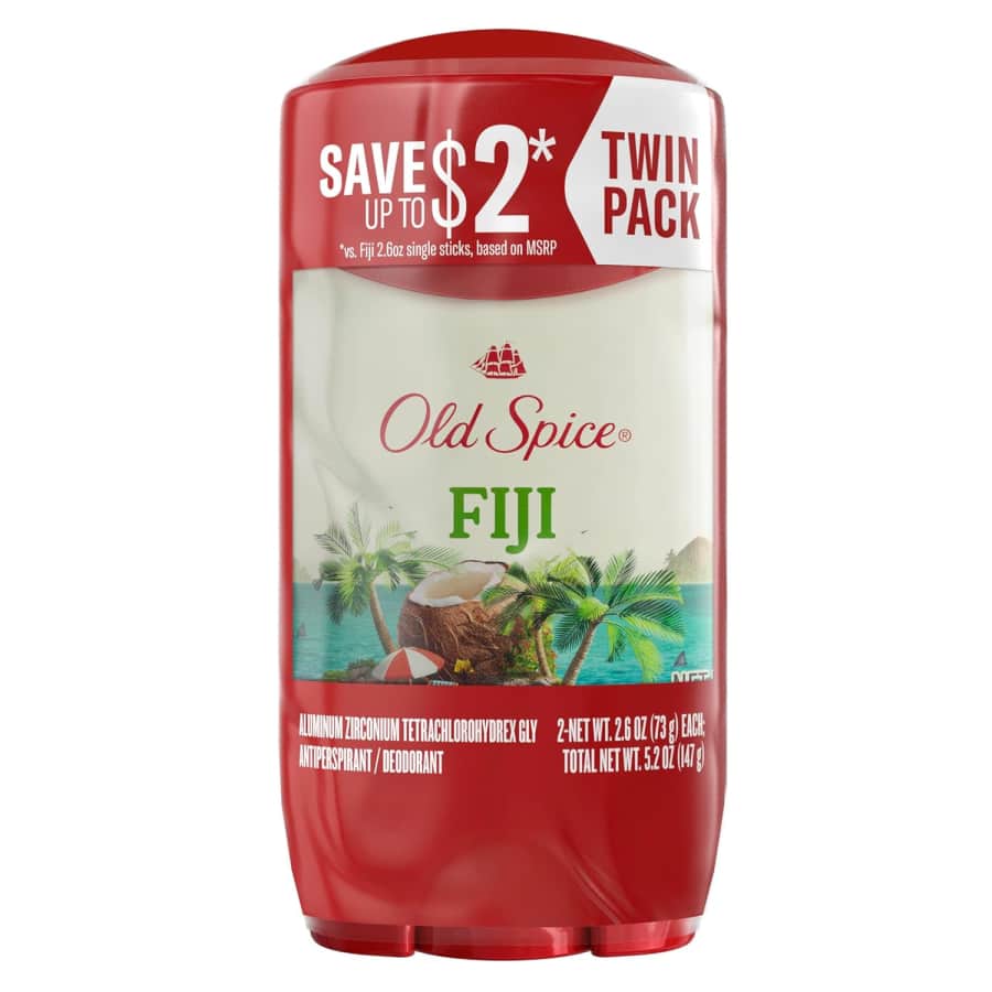 Old Spice Fiji 2.6-oz. Antiperspirant 2-Pack: $5.64 via Sub & Save Old Spice Fiji 2.6-oz. Antiperspirant 2-Pack: $5.64 via Sub & Save