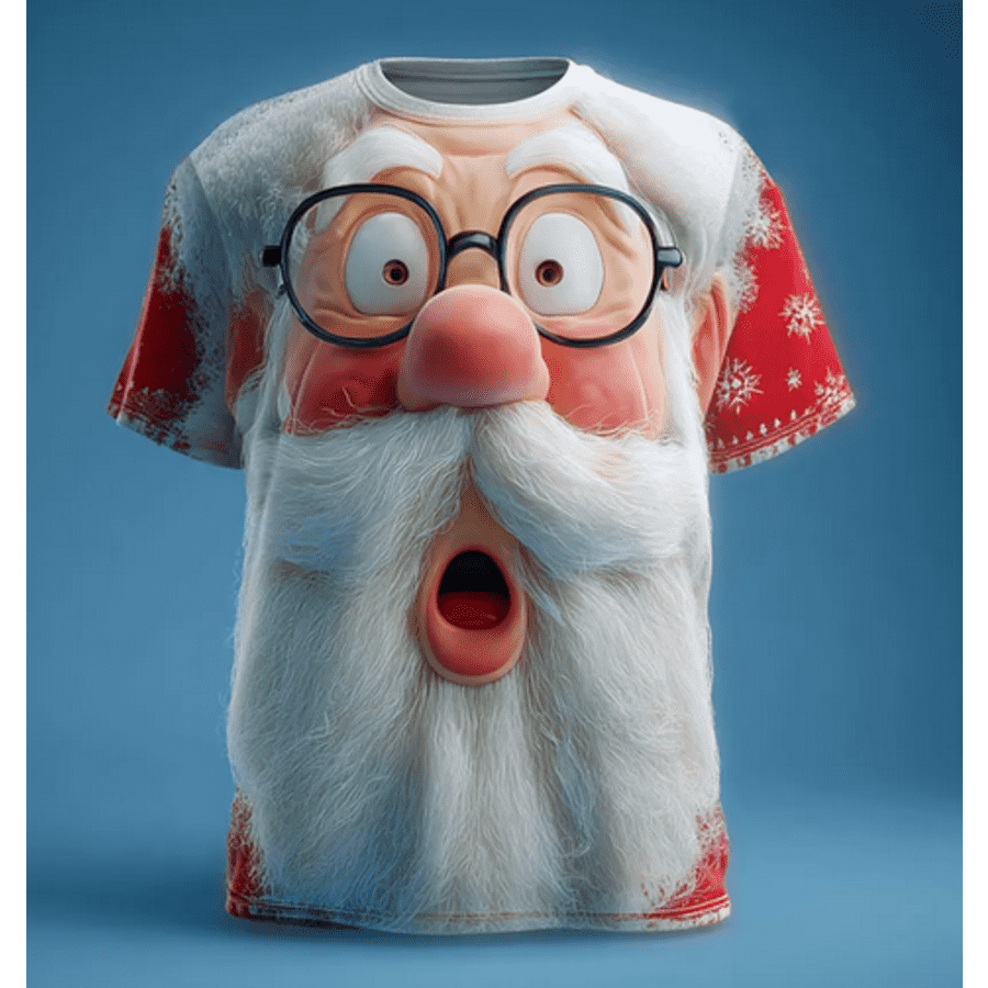 Men's Santa Claus 3D Cartoon T-Shirt: 2 for $10 Men's Santa Claus 3D Cartoon T-Shirt: 2 for $10