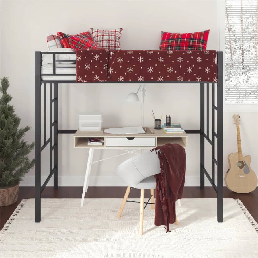 Your Zone Brittain Twin Metal Loft Bed: $118 Your Zone Brittain Twin Metal Loft Bed: $118