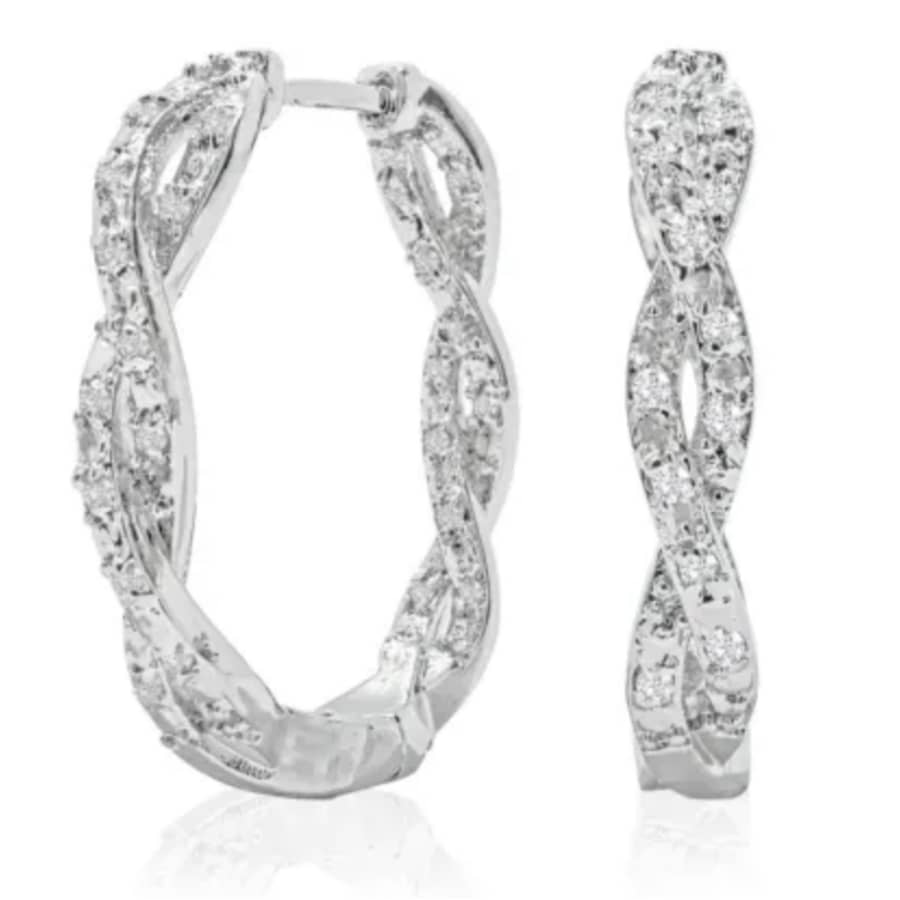 1" 1/2-TCW Natural Diamond Infinity Hoop Earrings: $38 1" 1/2-TCW Natural Diamond Infinity Hoop Earrings: $38