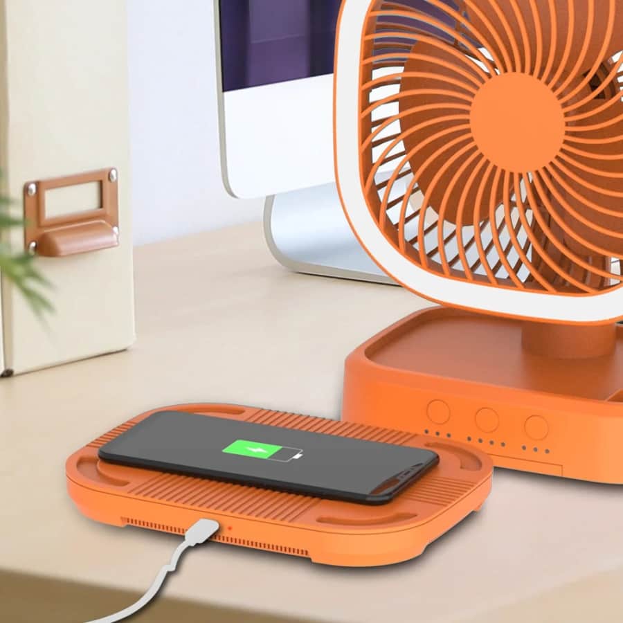Mainstays Rechargeable USB Fan w/ Wireless Charging Pad: $16.76