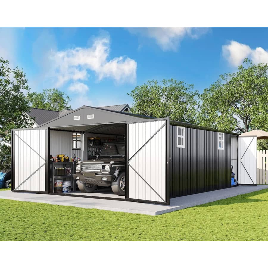 Amerlife 13x21x8-Foot Heavy Duty Metal Garage Shed: $1,299.99