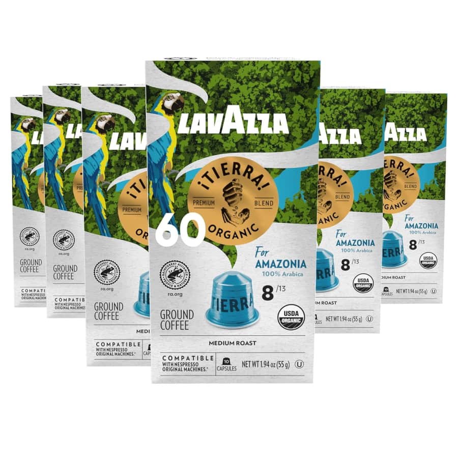 Lavazza Tierra Amazonia Nespresso Espresso Capsules 60-Pack: $24.95 Lavazza Tierra Amazonia Nespresso Espresso Capsules 60-Pack: $24.95