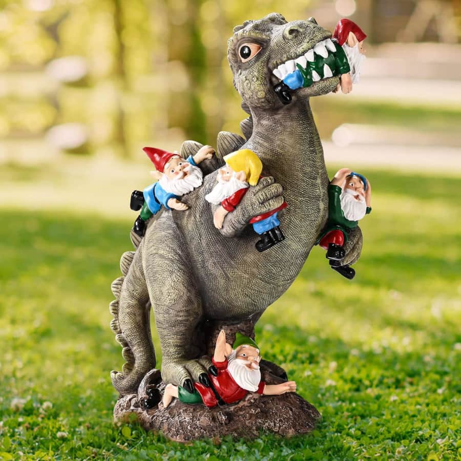 Dinosaur Gnomes Garden Statue: $26