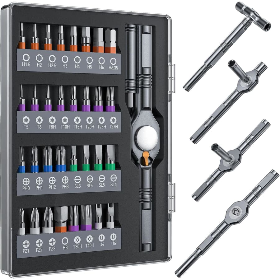 32-in-1 T-Handle Magnetic Ratchet Screwdriver Set: $22