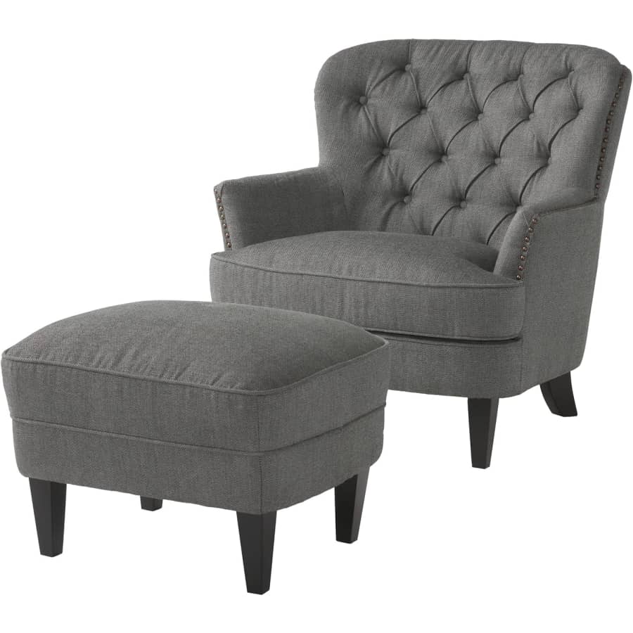 Christopher Knight Home Tafton Fabric Club Chair and Ottoman Set: $278 Christopher Knight Home Tafton Fabric Club Chair and Ottoman Set: $278