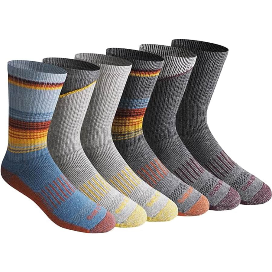Dickies Men's Dri-Tech Original Moisture Control Crew Socks 6-Pack: $7.29