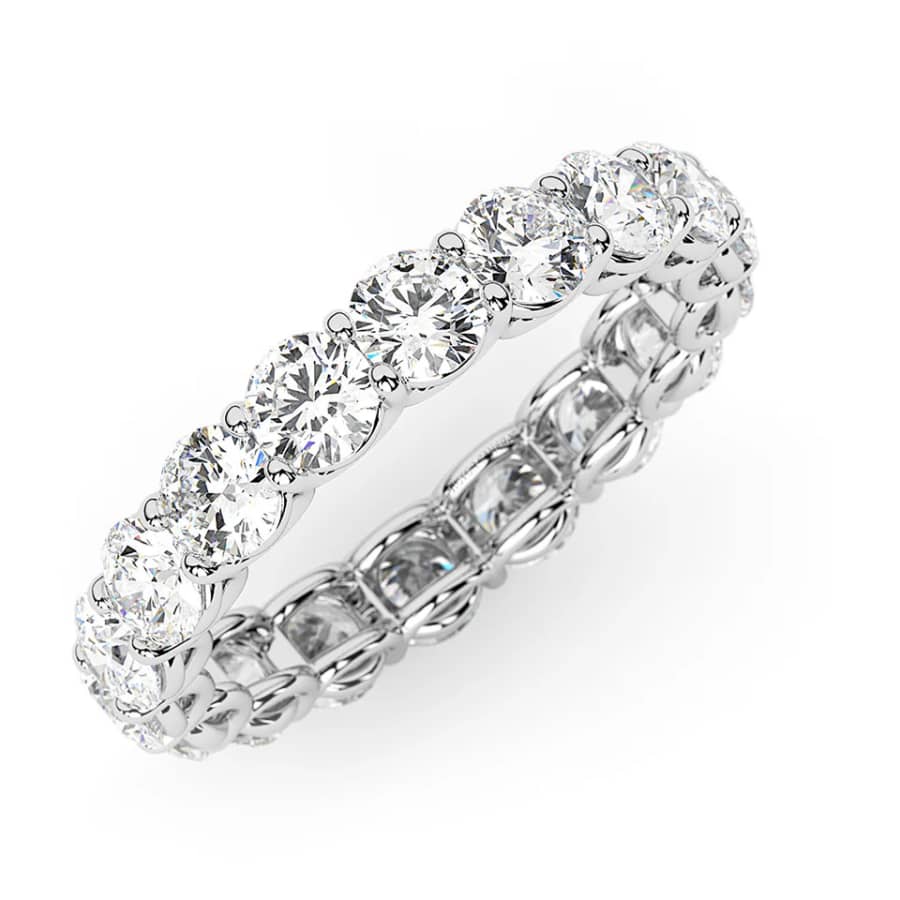 AGI Certified 2-tcw. Round Lab Grown Diamond Eternity Band in 14K White Gold: $850 AGI Certified 2-tcw. Round Lab Grown Diamond Eternity Band in 14K White Gold: $850