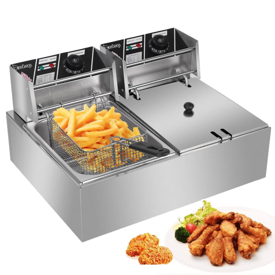 Zimtown Commercial 12L 5,000W Dual Tank Deep Fryer: $83 Zimtown Commercial 12L 5,000W Dual Tank Deep Fryer: $83