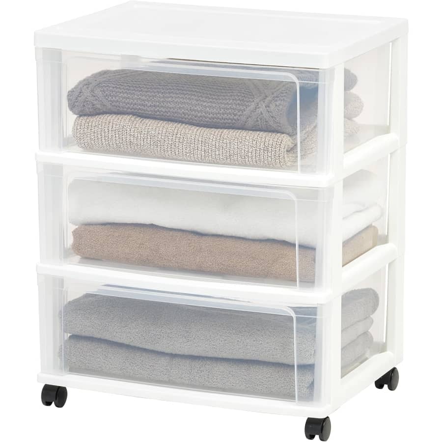 IRIS USA Plastic 3-Drawer Organizer Rolling Cart: $40