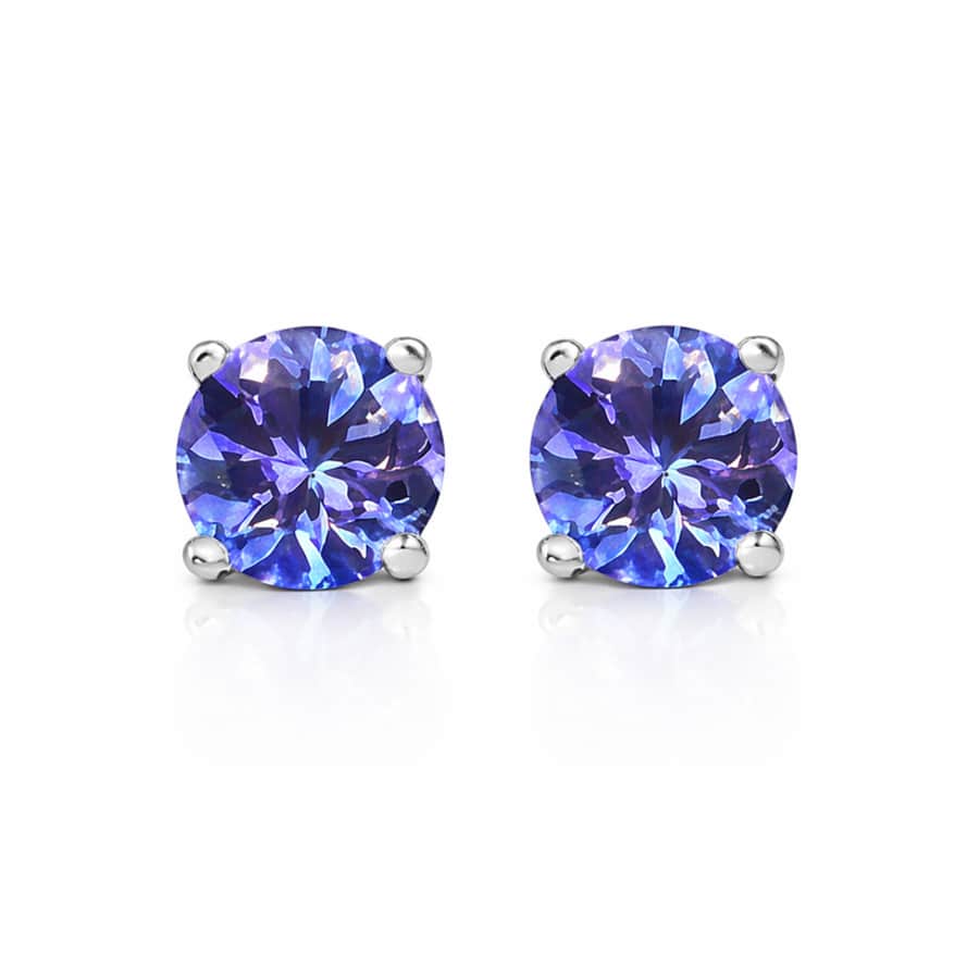 RMZ Gold Nyc 925 1.60 TCW Sterling Silver Round Tanzanite Stud Earrings: $11