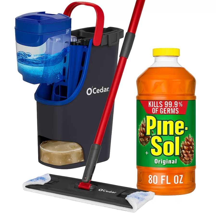 O-Cedar H2PRO Flat Mop System w/ Pine-Sol 80-oz. Multi-Surface Cleaner: $54.80