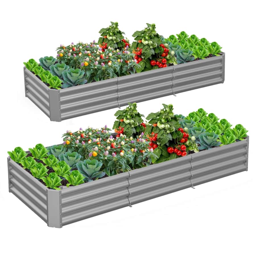 8-Foot Galvanized Metal Raised Garden Bed 2-Pack: $80