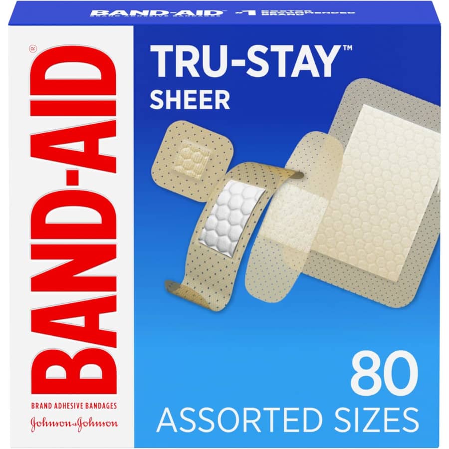 Band-Aid Tru-Stay Sheer Strips Adhesive Bandages 80-Pack: 2 for $6.36 w/ Subscribe & Save Band-Aid Tru-Stay Sheer Strips Adhesive Bandages 80-Pack: 2 for $6.36 w/ Subscribe & Save