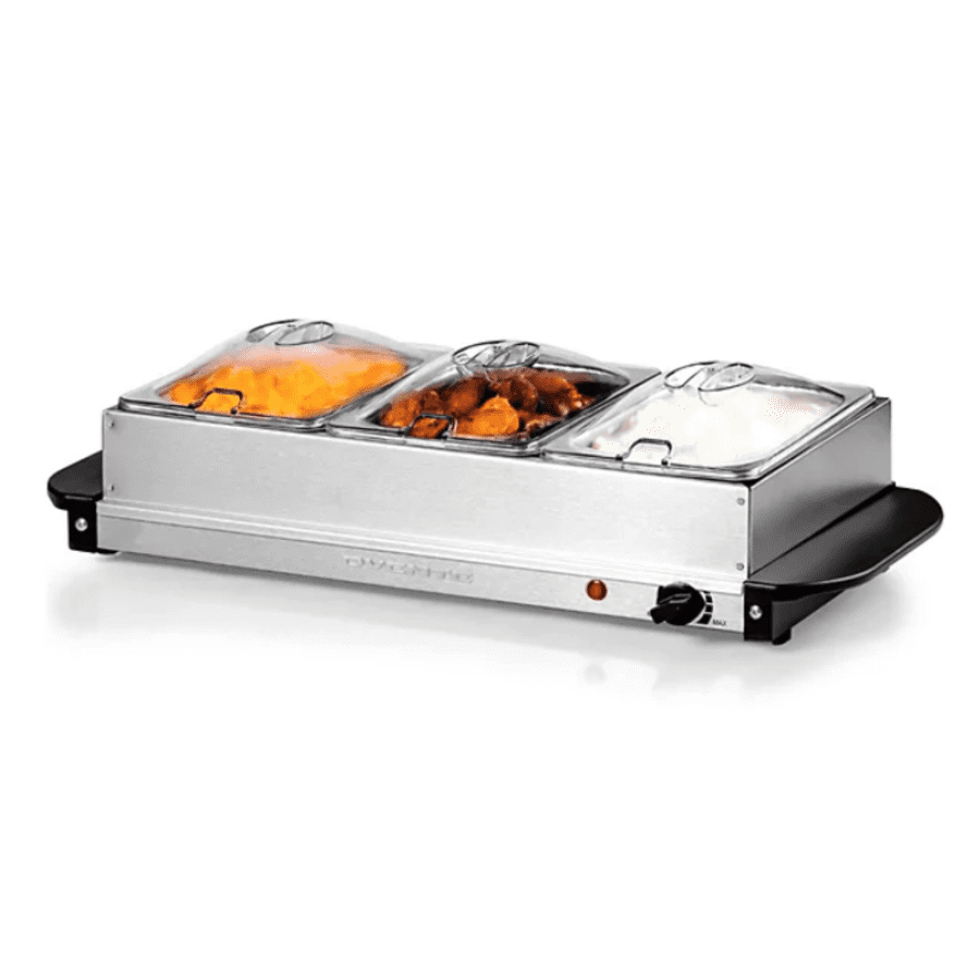 Ovente Electric Buffet Server Tray with Triple 1.5-Quart Warming Pans: $36 Ovente Electric Buffet Server Tray with Triple 1.5-Quart Warming Pans: $36