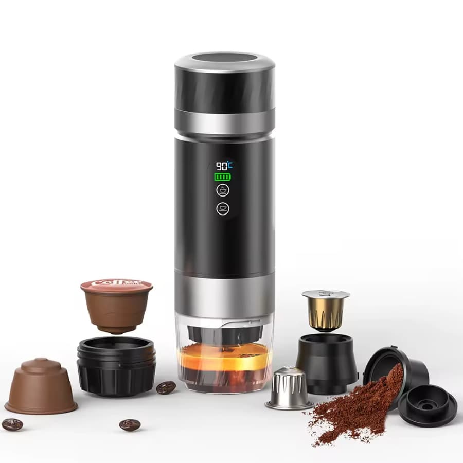 20-Bar Portable Espresso Maker With Detachable Battery: $42