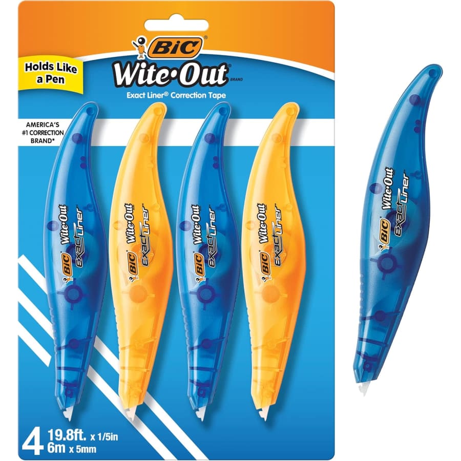 BIC Wite-Out Brand Exact Liner Correction Tape 4-Pack: $6.64 via Sub & Save BIC Wite-Out Brand Exact Liner Correction Tape 4-Pack: $6.64 via Sub & Save