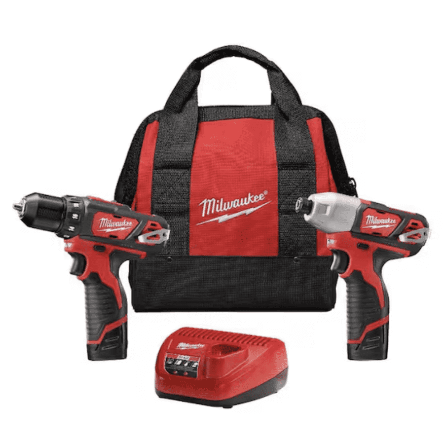 Milwaukee M12 12V Cordless Drill & Impact Driver w/ 2 Batteries: $99