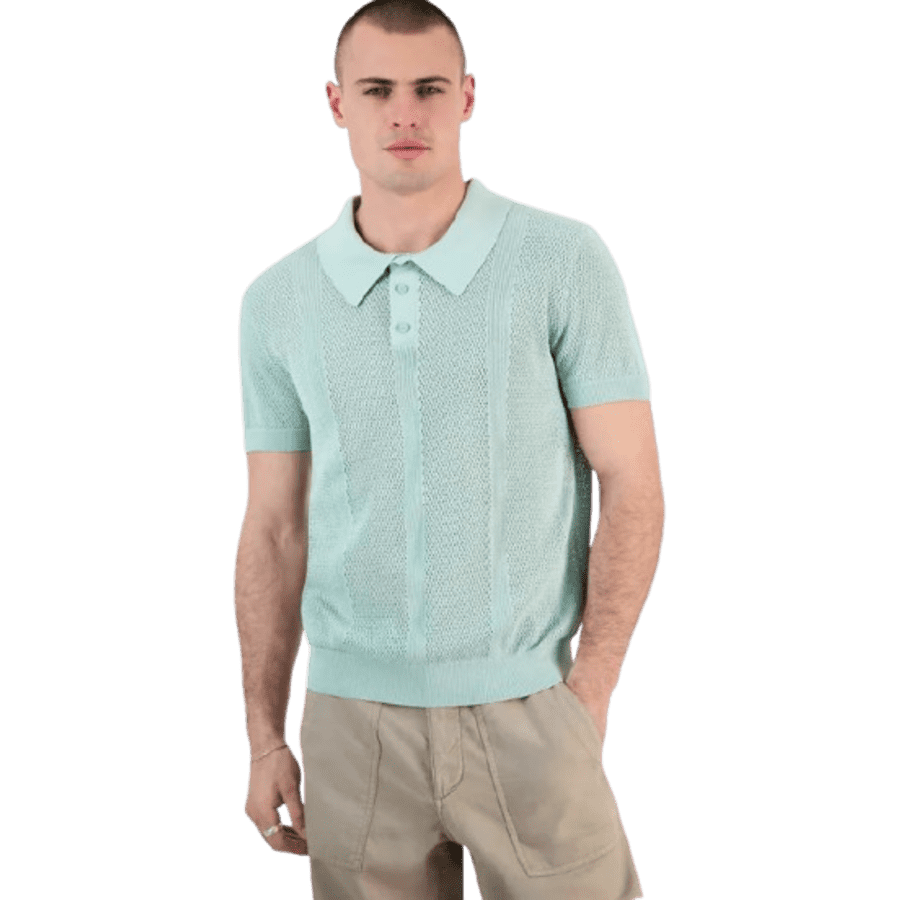 Guess Men's Mesh Stripe Elija Polo Shirt: $22.16