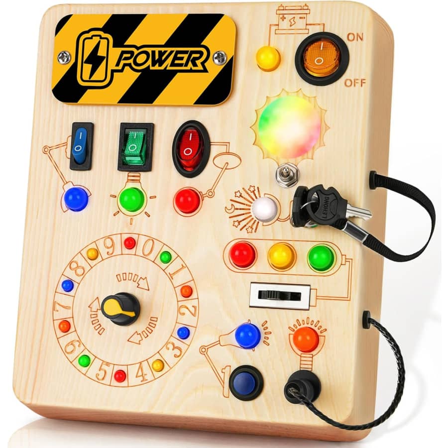 Montessori Busy Board with LED Light: $12.99