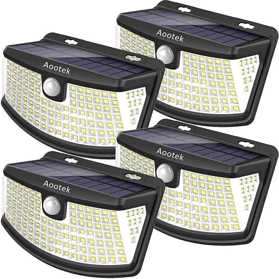 Aootek Solar Motion Sensor Light 4-Pack: $17