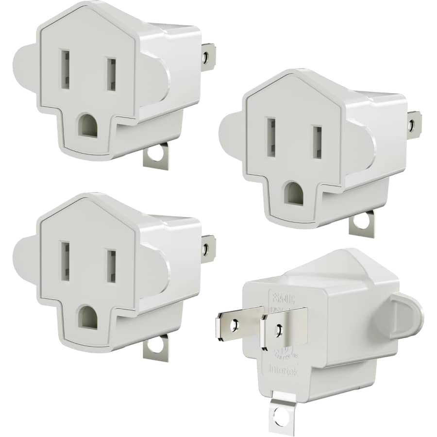 Superdanny 2 Prong to 3 Prong Outlet Adapter 4-Pack: $5.69