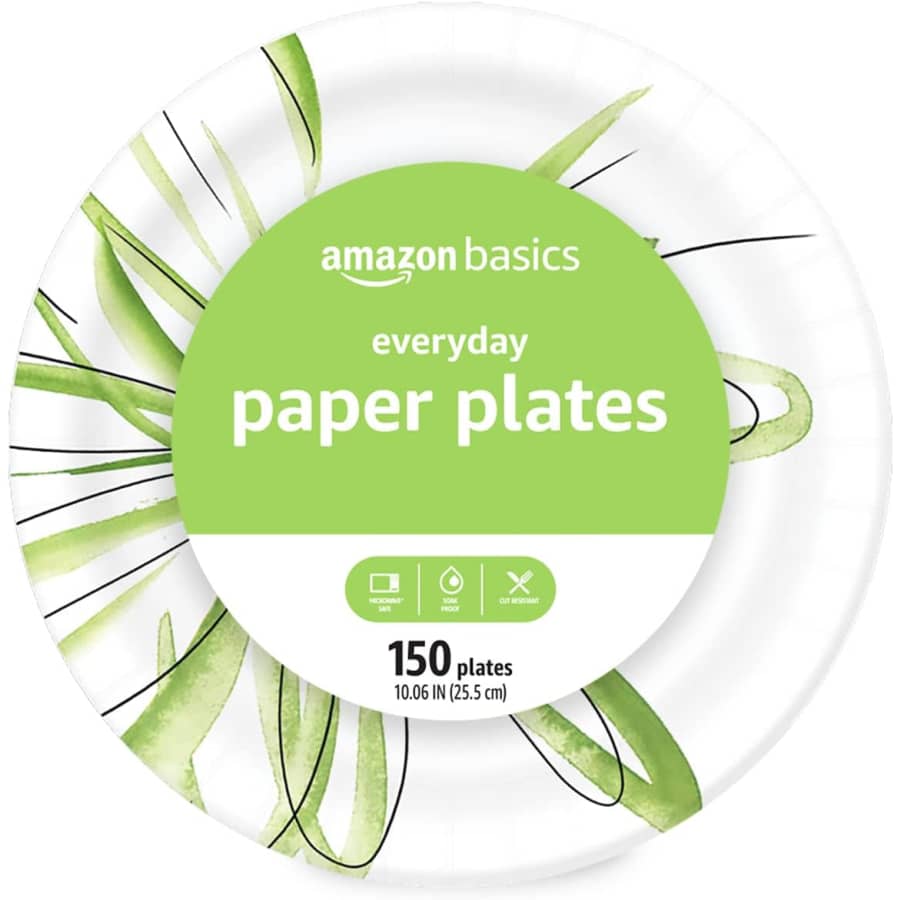 Amazon Basics 150-Count 10" Everyday Paper Plates: $12 w/ Prime