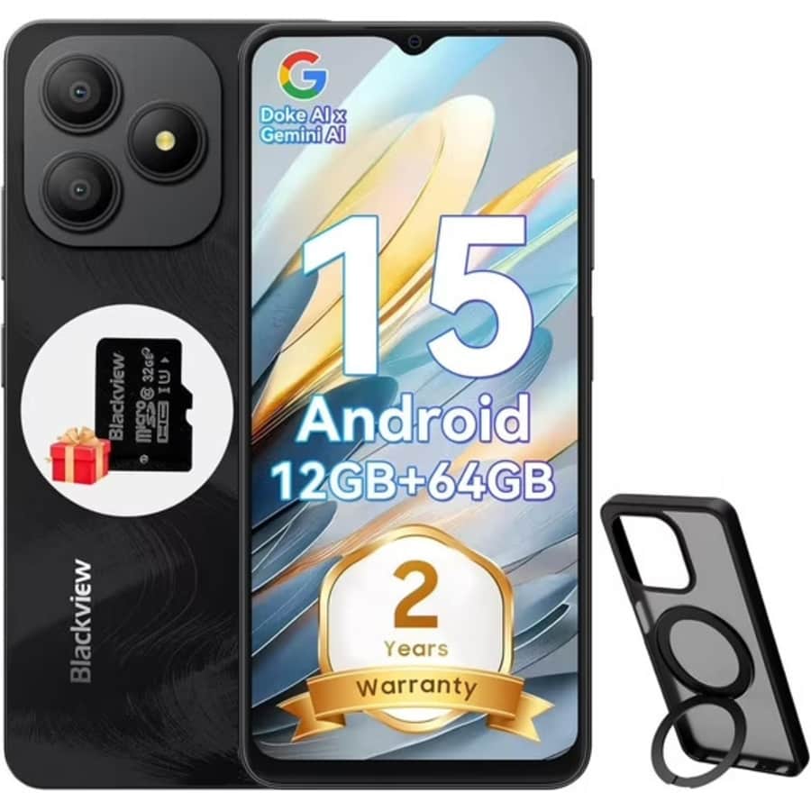 Blackview WAVE 9C 12GB+64GB Smart Android 15 Phone: $76.49