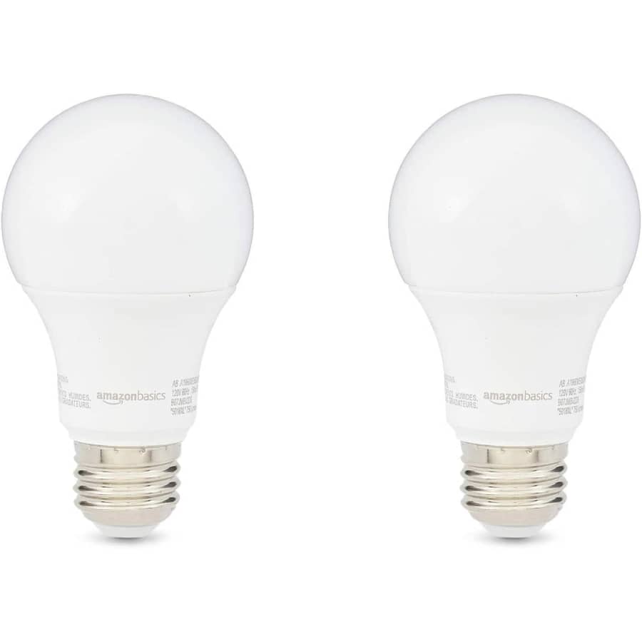 Amazon Basics 60W-Equivalent A19 LED Light Bulb 2-Pack: $5.05 via Sub & Save Amazon Basics 60W-Equivalent A19 LED Light Bulb 2-Pack: $5.05 via Sub & Save