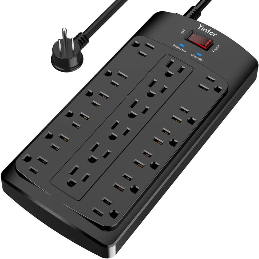 Yintar 6-Foot 18-Outlet Surge Protector Power Strip: $11.99