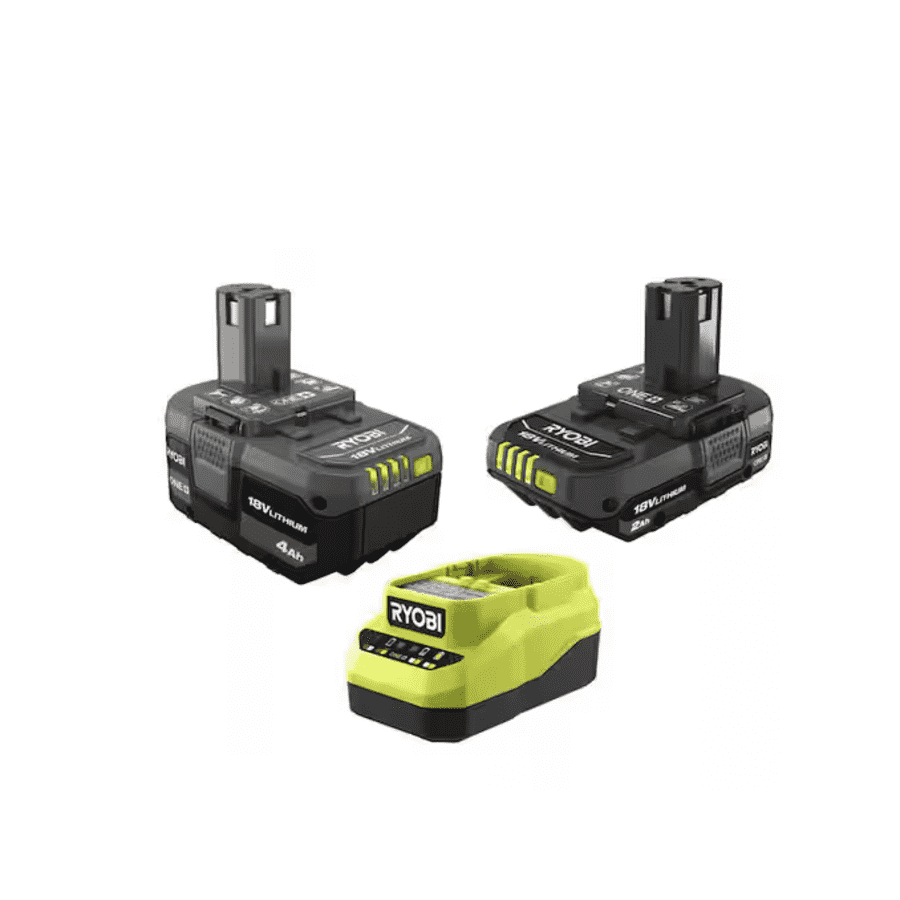 Ryobi One+ 18V Lithium-Ion Starter Kit w/ 2.0 Ah Battery, 4.0 Ah Battery, & Charger: $79