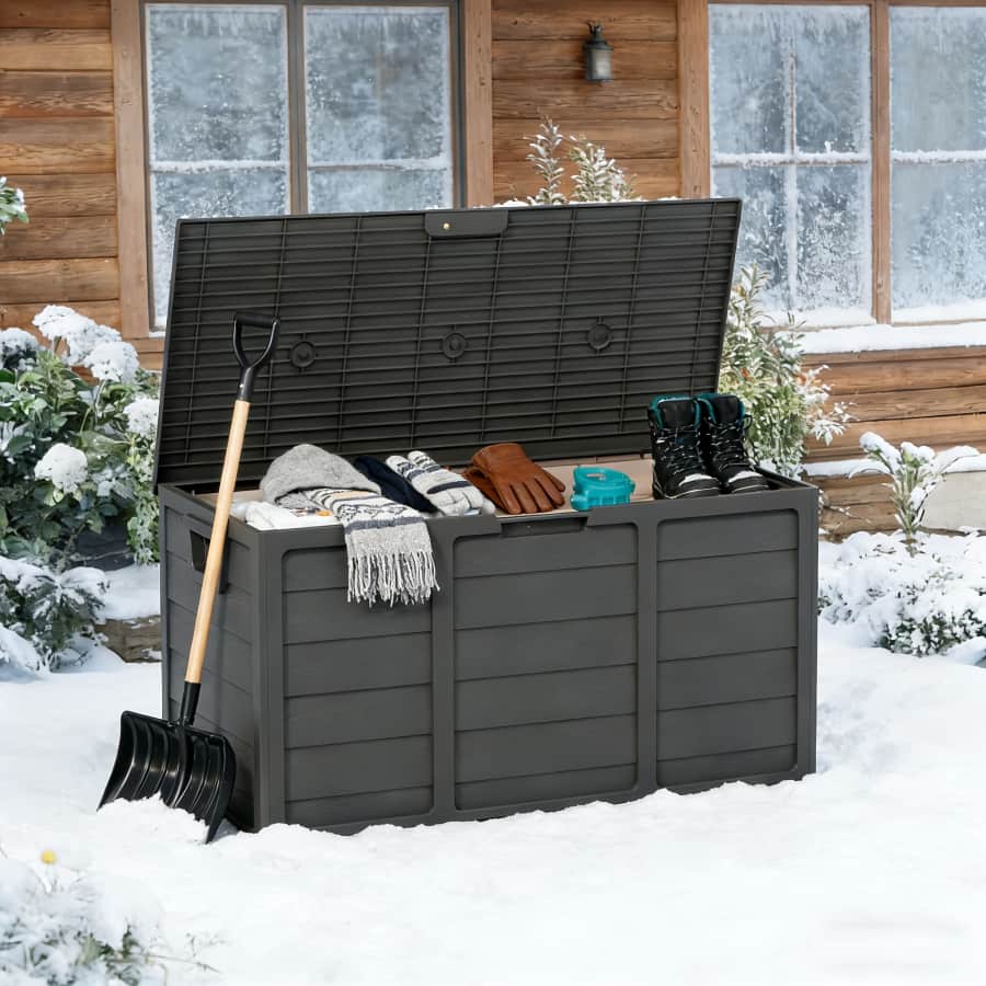 75-Gallon Outdoor Resin Deck Box w/ Handles: $33