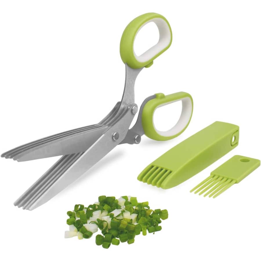 5-Blade Herb Cutter Scissors with Cleaning Comb: $5.98