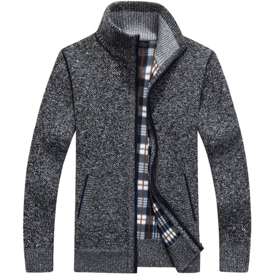 XinYangNi Men's Zip-Up Knit Cardigan: $14.93