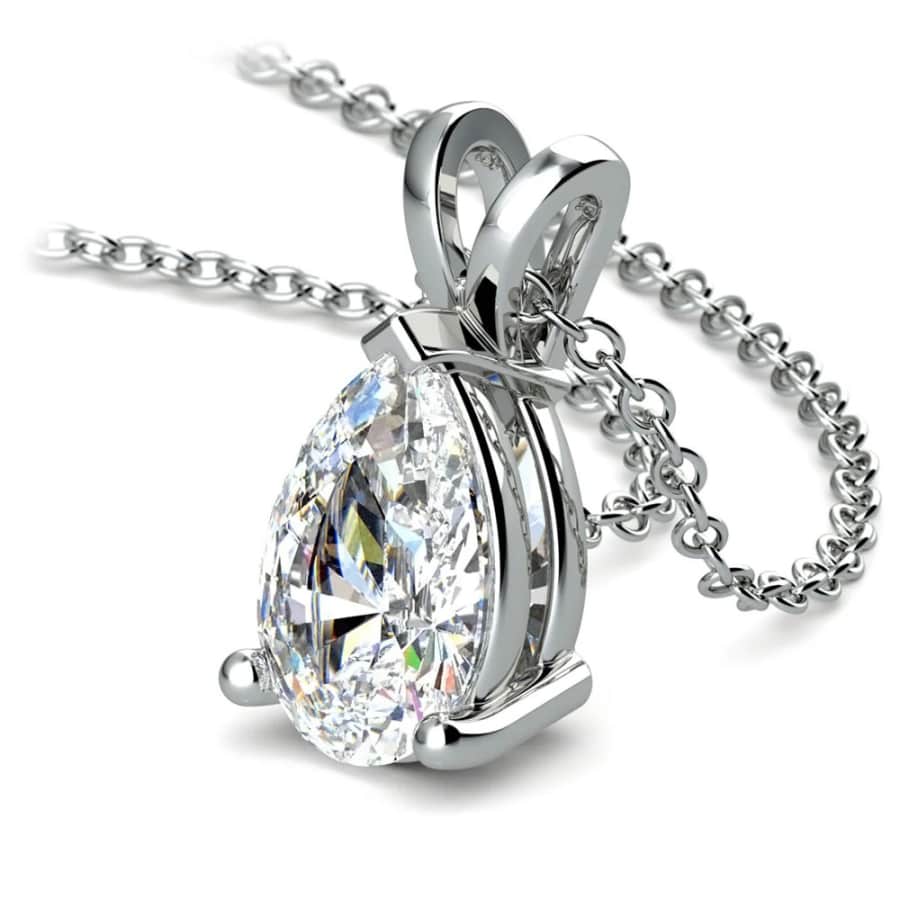 2.00-TCW Pear Cut Diamond Pendant in 14K White Gold: $999