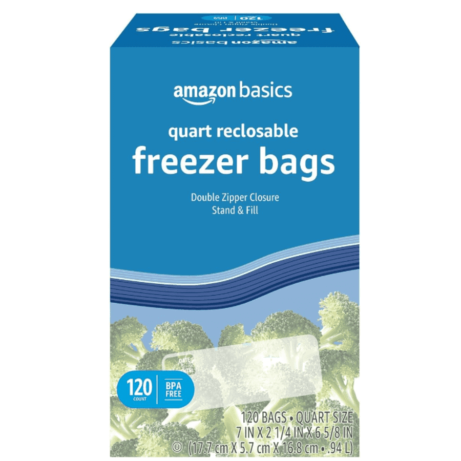 Amazon Basics 120-Count Reclosable Freezer Quart Bags: $4.85 via Subscribe & Save